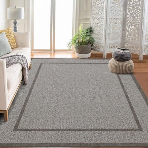 Rugs for Living Room Border Area Rug Non Slip Durable Floor Washable Carpet for High Traffic Areas Indoor Rug for Kitchen Kids Playroom - 1 of 4