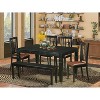 HomeStock 6-Piece Rectangle Black Finish Solid Wood Top dining Table with 1 Bench and 4 Chairs - 2 of 4