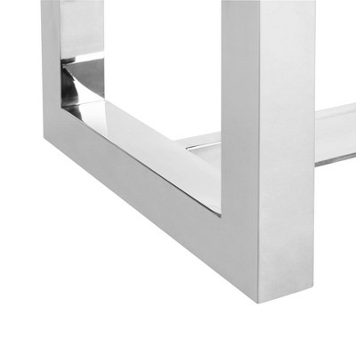 Montrelle Silver Acrylic and Glass Coffee Table with Storage
