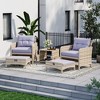Pamapic 5-Pieces Wicker Patio Furniture Set Outdoor Patio Chairs with Ottomans, Cushions - 2 of 4