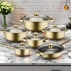 LunaLulinlk pink 12 Piece Stainless Steel Cookware Set, Assorted Colors Non-Stick Cookware Set - 4 of 4