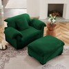 MYINDA Modern Deep Seat Single Sofa with Storage Ottoman, Upholstered Accent Chair With Storage Function for Living Room,GREEN - 3 of 4