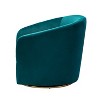 Amarante Comfy Velvet Swivel Chair for Bedroom with Metal Base | Karat Home-TEAL - 3 of 4