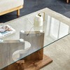 NicBex Modern 47.2" Rectangle Coffee Table with Tempered Glass Top and Wood Pedestal for Living Room and Office - 4 of 4