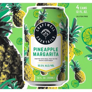 Craftwell Pineapple Margarita - 4pk/12 fl oz Cans - 1 of 4
