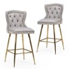 CAVINAS PU Leather Bar Stools with Metal Legs Set of 2,Counter Stools with Tufted Back and Nailheads Trim,Kitchen Chair for Kitchen Island - 4 of 4