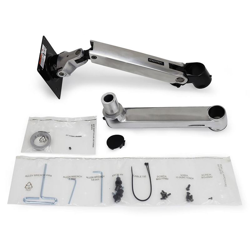 Ergotron LX Arm, Extension and Collar Kit for pole of the desk mount base - for Monitors Up to 25 lbs - Polished Aluminum (97-940-026), 3 of 4