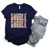 Gobble Gobble Block Distressed - Women's Short Sleeve Graphic T-Shirt - 2 of 4