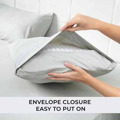 King Size Spa Mint Hypoallergenic Embroidered Microfiber Pillowcase Set