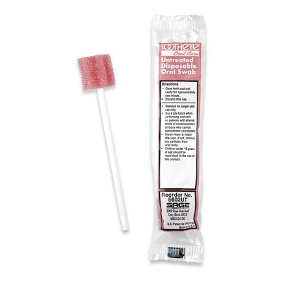 Toothette 5-1/3 Inch Length Oral Swab with Pink Foam Tip 5602UT, 250 Ct