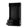 NicBex Coat and Shoe Rack Entryway Hall Tree with Bench with 6 Hooks, 2 Drawers, 4 Open Shelves with a Pegboard on the Right, Black - 3 of 4
