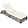 PAGED Outdoor Patio Chaise Lounge Chair with 5-Position Backrest, with Cushion and Wheels for Garden, Grey and Beige - 4 of 4