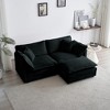 76.7" Chenille Modular L-Shaped Sectional Sofa with Double-layer Cushion and Ottoman for Small Living Room - 3 of 4