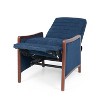 Christopher Knight Home Anaura Channel Stitch Pushback Recliner Navy Blue/Walnut - 3 of 4