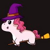 Men's Design By Humans Witch Unicorn Halloween T Shirt By thebeardstudio T-Shirt - 2 of 4