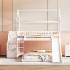 Grungis Twin Over Full Loft Bed with Slide,Modern Bunk Bed with Ladder and Guardrails,Loft and Bunk Bed for Bedroom - 2 of 4