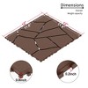 Chic Crate-Stone Style Interlocking Deck Tiles – 44-Pack Quick-Install 12x12 Patio Flooring  Indoor/Outdoor Red Brown - 2 of 4
