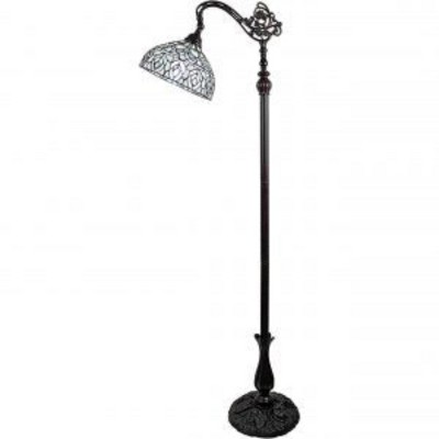 Amora Lighting Tiffany Style Peacock Design Floor Reading Lamp 62" Tall