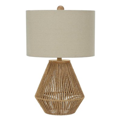 Monarch Specialties Lighting 22inchH Table Lamp Brown Rope Beige Shade Transitional
