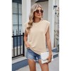 Womens Summer Tops Tiny Stripped Shirts Cap Sleeve Crew Neck Shirts Casual Tank Tops Basic Tee Blouse - 3 of 4