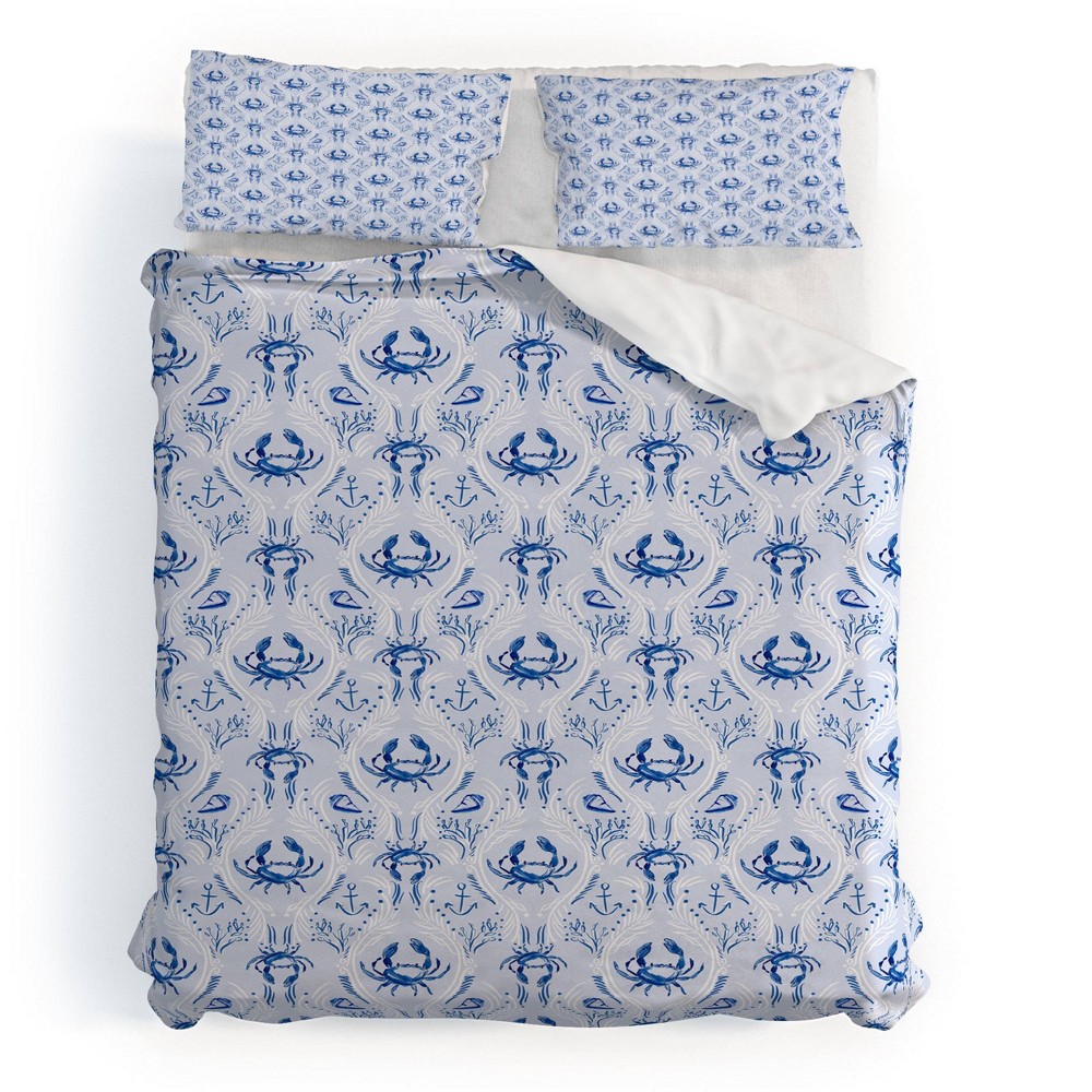 Photos - Bed Linen Deny Designs Britt Mills Design Nauti Crab King Duvet and Sham Set (2-3pc Set)