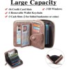 FATMOON Leather Credit Card Holder for Women - RFID Blocking,Bifold Zipper & Compact Organizer with Keychain for Daily Use,Travel - 3 of 4