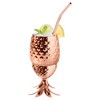 Oggi Stainless Steel Pineapple Tumbler With Straw 12oz Copper: Portable Drinkware for Cold Beverages, Hand Wash - 2 of 3
