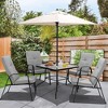 Tangkula 6PCS Outdoor Dining Set Patio Table & Chair Furniture Set w/ Cushions & Umbrella - 3 of 4