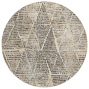 Beige Ivory And Black Geometric Washable Indoor Outdoor Area Rug - 1 of 4