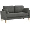 NicBex Modern Minimalist Loveseat Sofa Couch with Two Pillows & Wooden Legs,2-Seat Lounge Sofa for Living Room,Apartment - 3 of 4