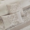 GlasFlength Bedding Sets Embroidered 8 Piece Comforter Set Neutral King Warm Soft Versatile For Warm Bedrooms, Beige, 22.05"*18.9"*13.78" - 3 of 4