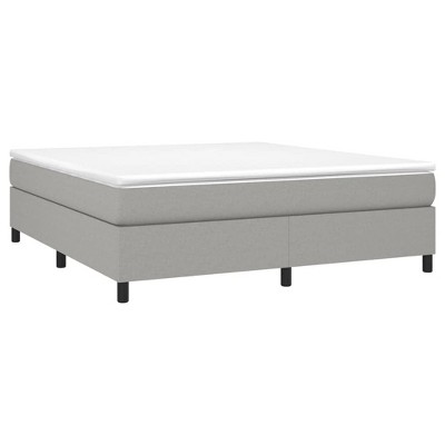 vidaXL King Size Box Spring Bed Frame in Light Gray - Fabric, Plywood, and Engineered Wood Construction