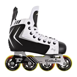 Alkali Hockey Lite Junior Kids Adjustable Inline Roller Hockey Skates w/ Durable Outdoor Wheels and Tendon Guard, Skate Size 2 to 5, Shoe Sizes 3 to 6