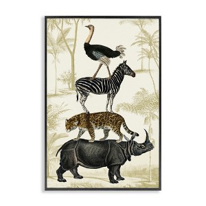 Stupell Industries Tower of Safari Animals Framed Giclee Art - 1 of 4