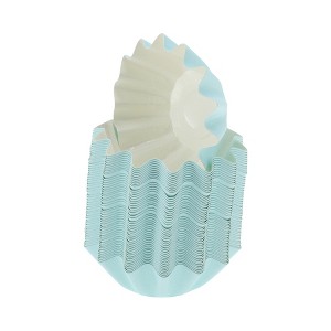 Unique Bargains Large Pleated Style Disposable Baking Cups Cardstock PET Coating 1.77"x1.18" 50 Pcs - 1 of 4