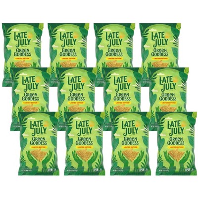 Late July Snacks Organic Tortilla Chip Green Goddess - Case of 12/7.8 oz
