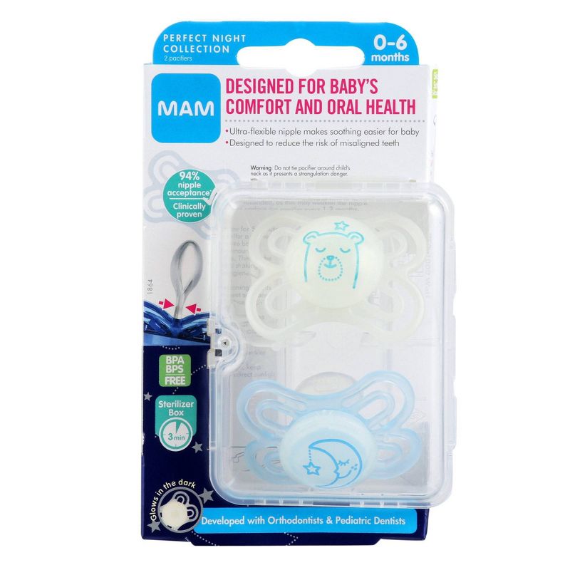 MAM Perfect Night Pacifier 2ct - 0-6 Months, 3 of 11