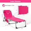 Costway 2 PCS Outdoor Folding Chaise 5-Position Lounge Chair with Adjustable Footrest Pink/Gray/Dark Pink/Navy Blue - 3 of 4