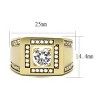 Slickblue Men's Stainless Steel Ring with IP Gold Finish and Clear CZ Center, Size 8-13 - 2 of 4