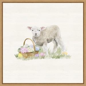 Amanti Art Farmhouse Easter I Lamb by Tara Reed Canvas Wall Art Print Framed 22 x 22-in. - 1 of 4