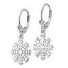 Black Bow Jewelry 14k White Gold 3-D Snowflake Leverback Earrings - 2 of 4