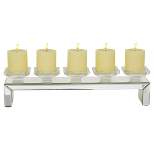 20" x 5" Glass Candle Holder with Mirrored Base - Olivia & May