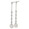 Chisel Stainless Steel Polished with Cubic Zirconia Dangle Earrings - 2 of 4