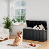 FURNIinspire Deck Boxes, Outside Storage Box Container with Handle for Patio Furniure, Garden Tools, Pool Supplies, Black, 46.26"*18.7"*23.23" - 2 of 4
