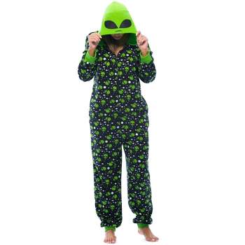 Just Love One Piece Alien UFO Adult Onesie Hooded Halloween Pajamas