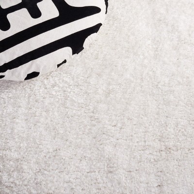 Ivory Hand Tufted Reversible Shag Area Rug 5' x 8'