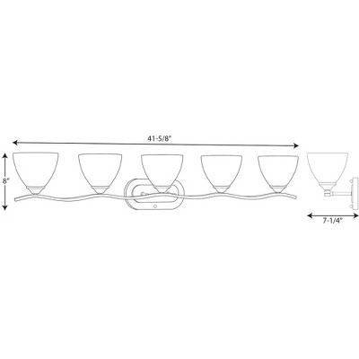 Laird Brushed Nickel 5-Light Bath Vanity with Glass Shades