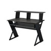 Modern Synthetic Wood Music Desk with Keyboard Tray and Storage Shelf - 2 of 4