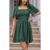 EXLURA Women's Summer Casual Square Neck Dresses Ruffle Short Sleeve Swiss Dot Flowy Mini Dress - 4 of 4