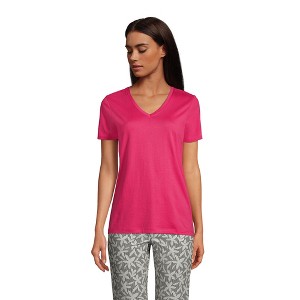 Lands' End Women's Relaxed Supima Cotton V-Neck T-Shirt - 1 of 4